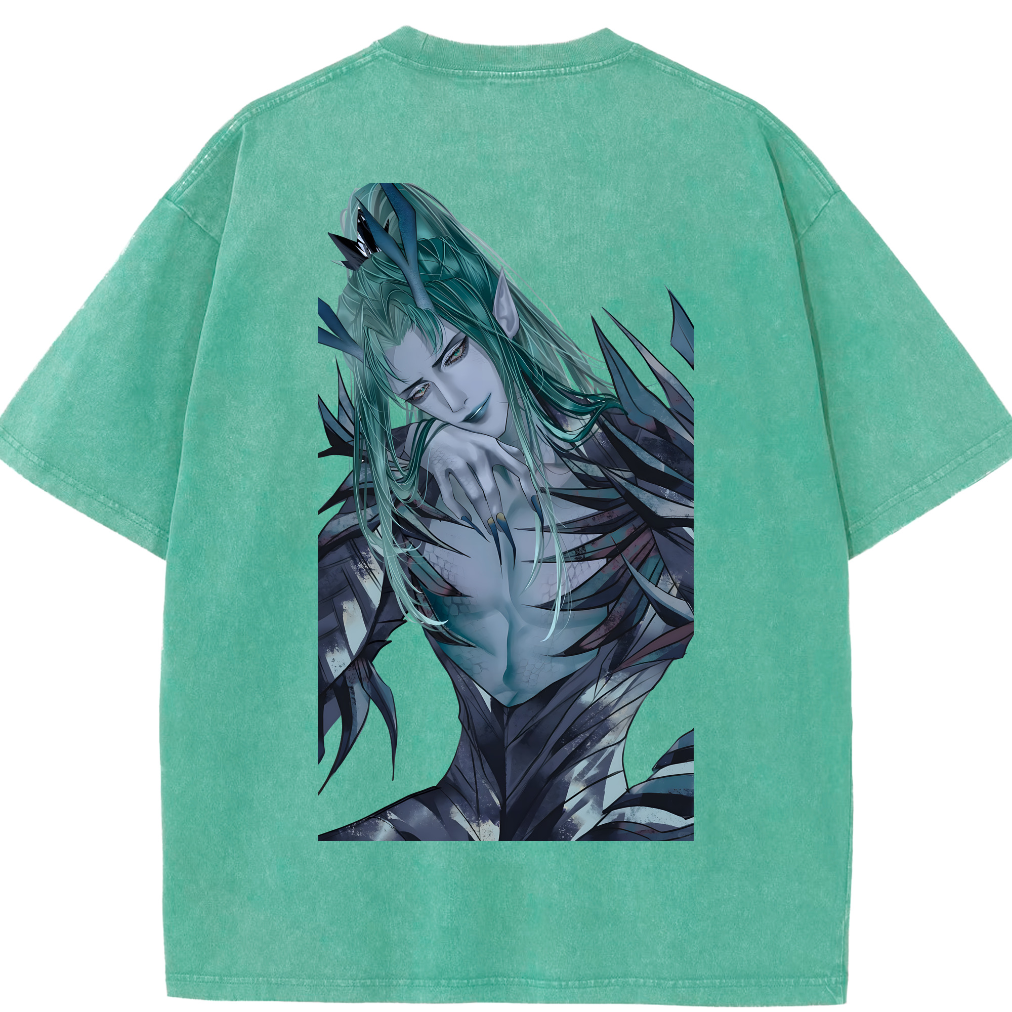 （画像用） Ne Zha 2 ナタ 魔童の大暴れ 綿100% ヴィンテージ風 半袖Tシャツ（背面プリント）